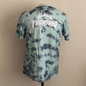 Thrasher x HUF tie die shirt